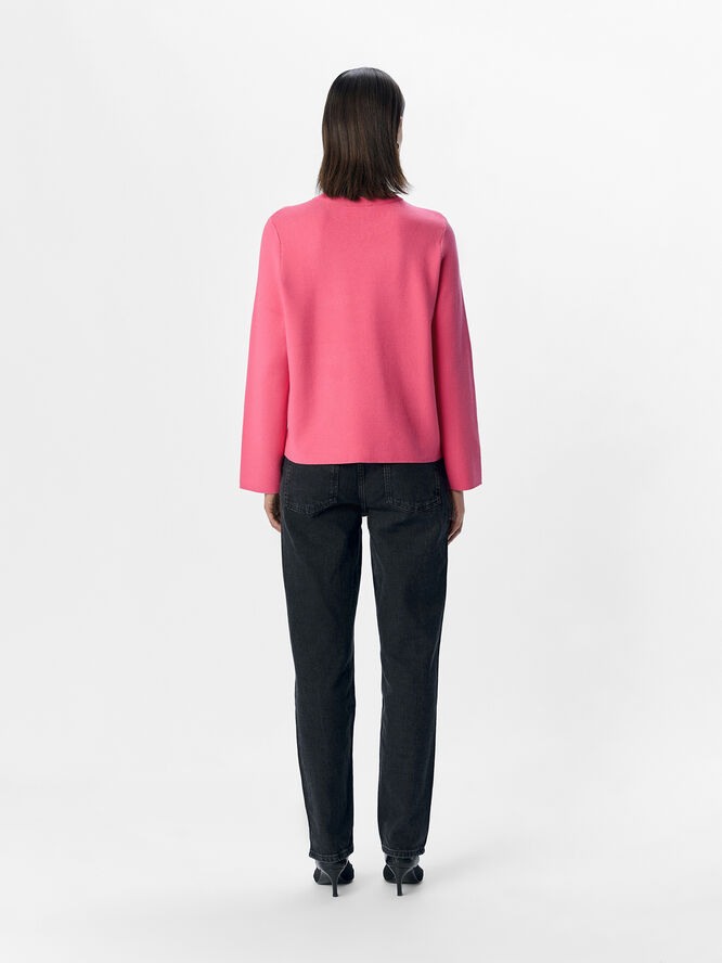 Object OBJREYNARD SQUARE SLEEVE O-NECK NOO Hot pink/col