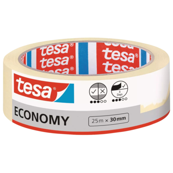 Tesa afplaktape universeel 25m x 30mm beige