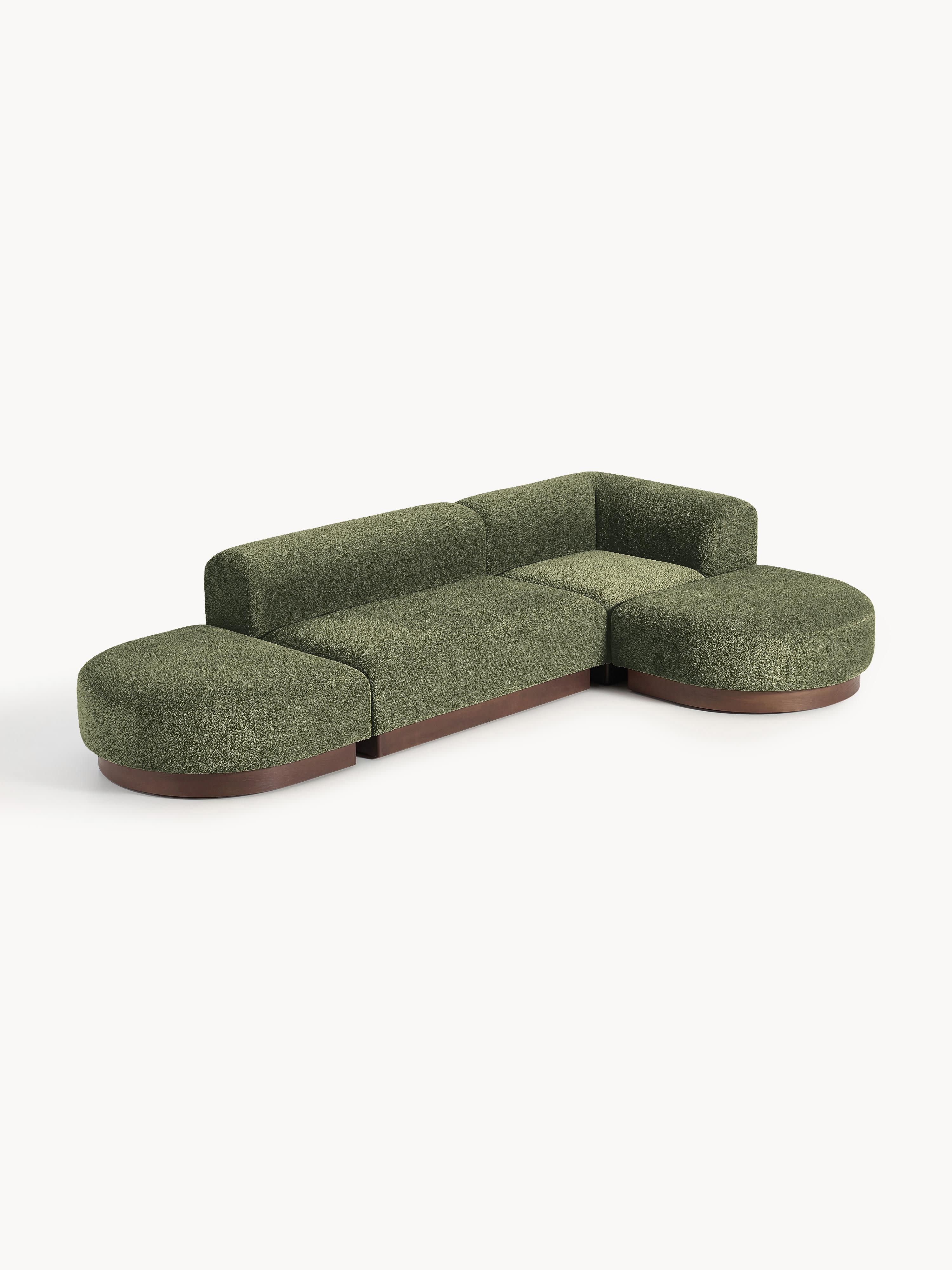 Modulaire hoekbank Natalie van teddy-bouclé