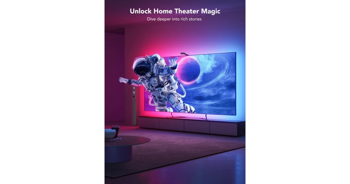 GoveeEnvisual TV Backlight T2 ledstrip  (10 meter, Wifi, Bluetooth, voor 55 - 65 inch tv's)