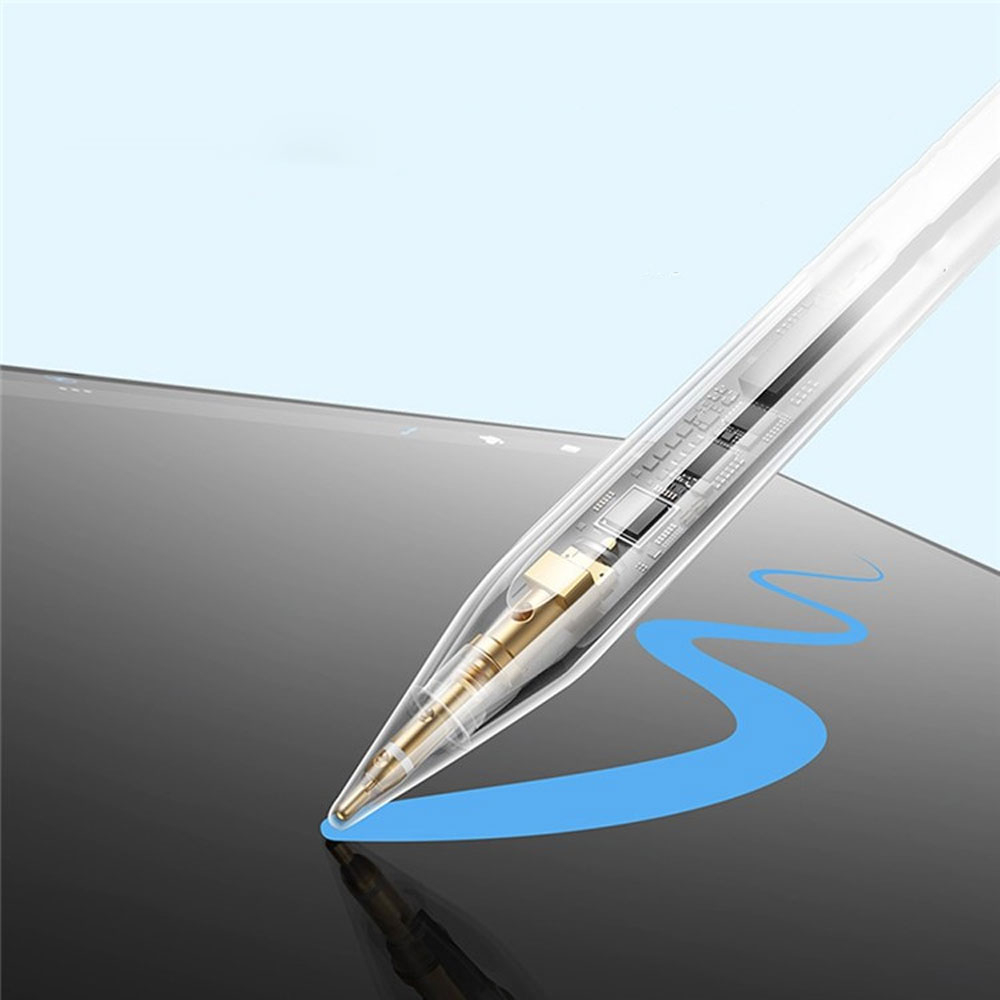 Smooth Writing 3 Kapazitiver Touch Pen Stylus Pencil (Active Version   Wireless Charging) mit Handballenerkennung für Apple iPads - Weiss