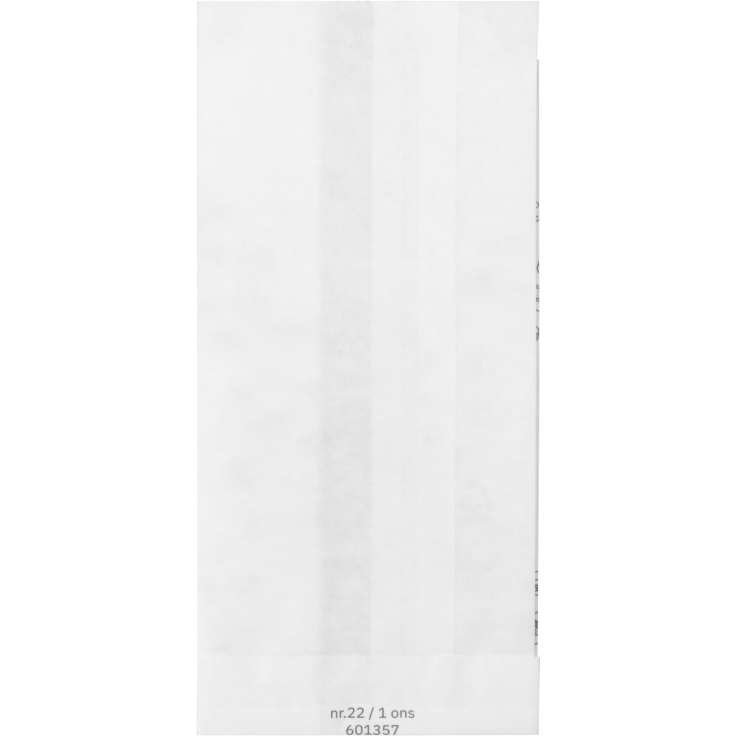 Zak, Snackzak, Ersatzpapier, Nr. 1, 1 ons, 9.5/ 3,25x22cm, TASTY, wit