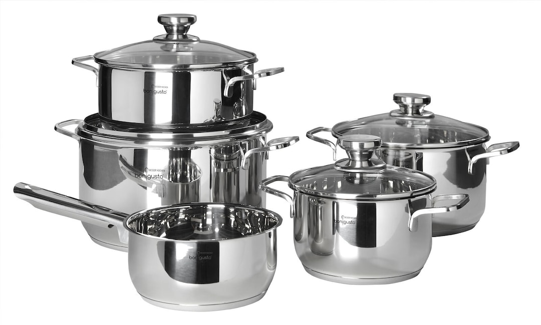 bongusto Topf-Set 5-teilig Edelstahl mit Deckel