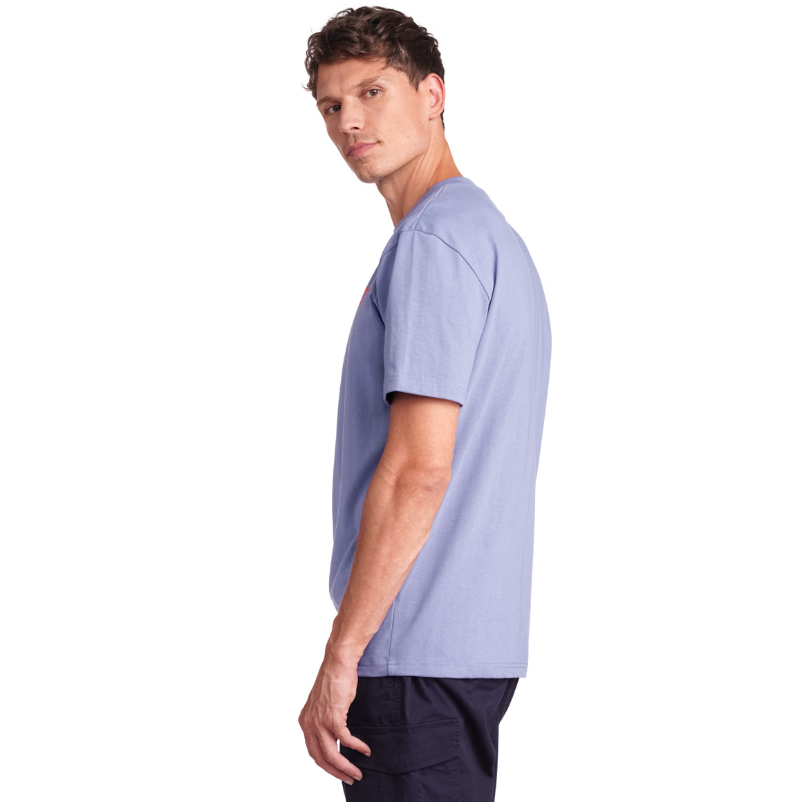Jonas Nielsen Herren T-Shirt mit kleinem Print dunkellila
