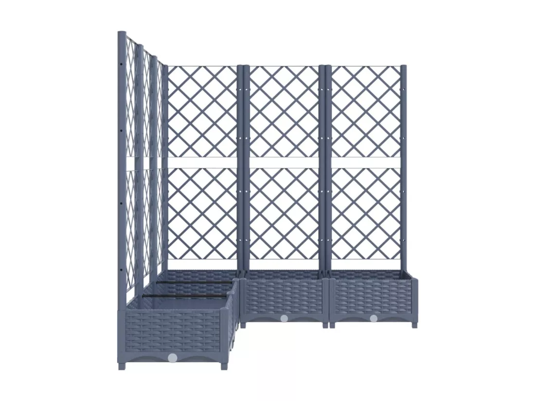 Jardinière bac lit surélevé grise 120 x 120 x 121.5 cm 02_0038223