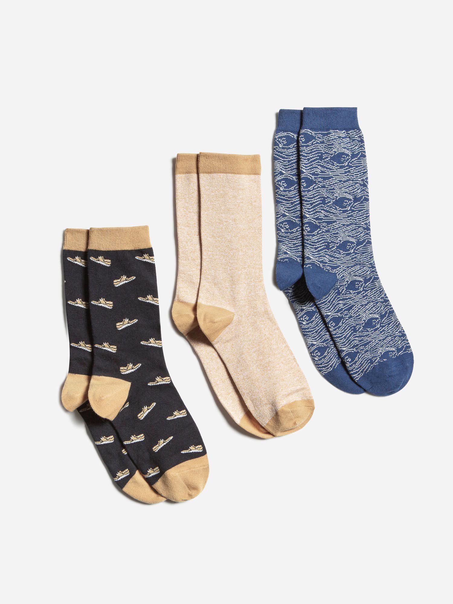 Lot de 3 Chaussettes Homme Bleu et Rose