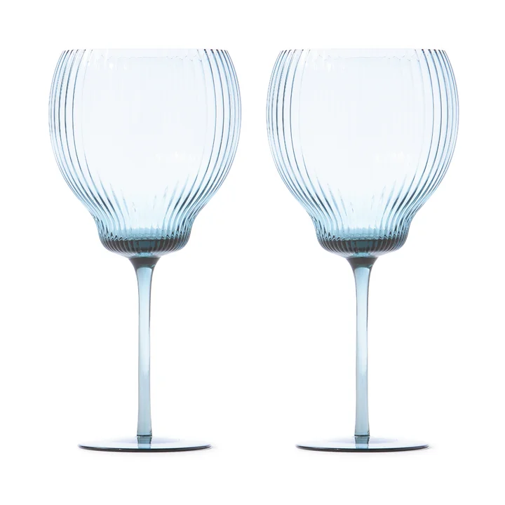Pols Potten - Pum Coupe Weinglas L, hellblau (2er-Set)