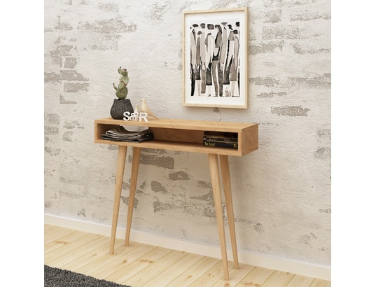 CONCEPT1 - Console Ottoke en chêne blanc 100 x 30 x h83,6cm