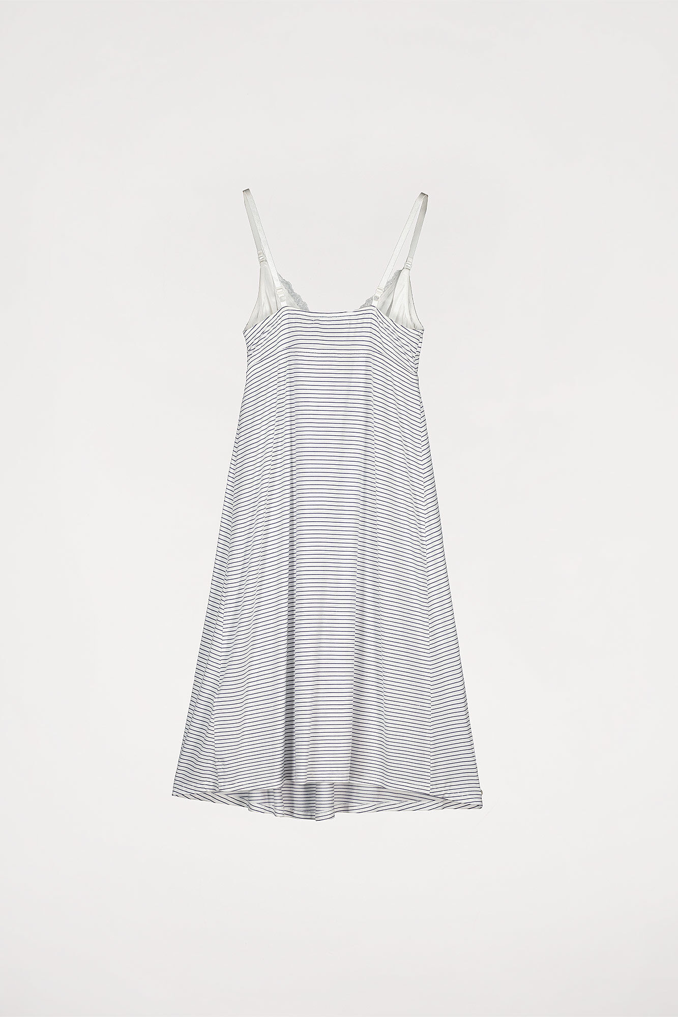 Camisola de maternidade com alças, estampa listrada - azul