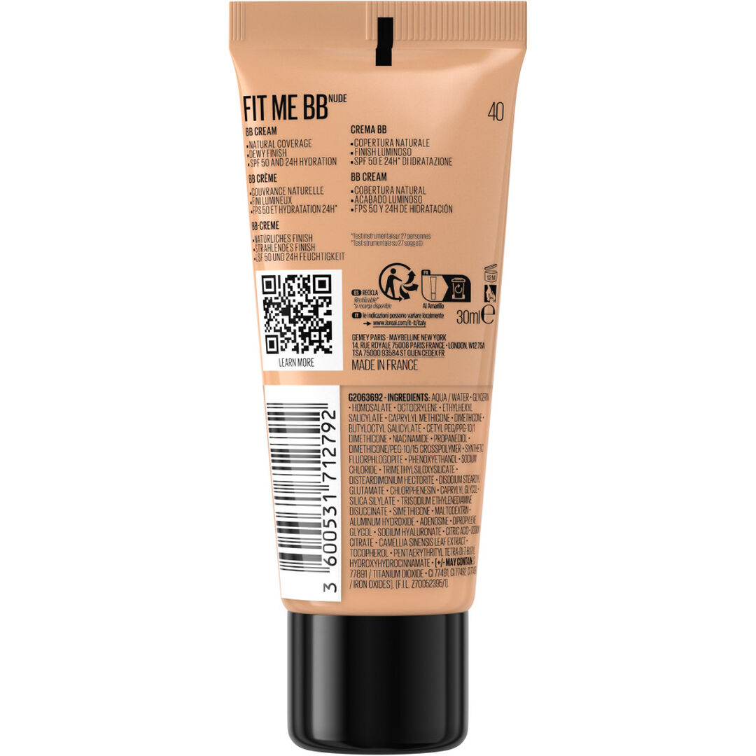 MAYBELLINE  Fit Me BB Nude Cream SPF50
