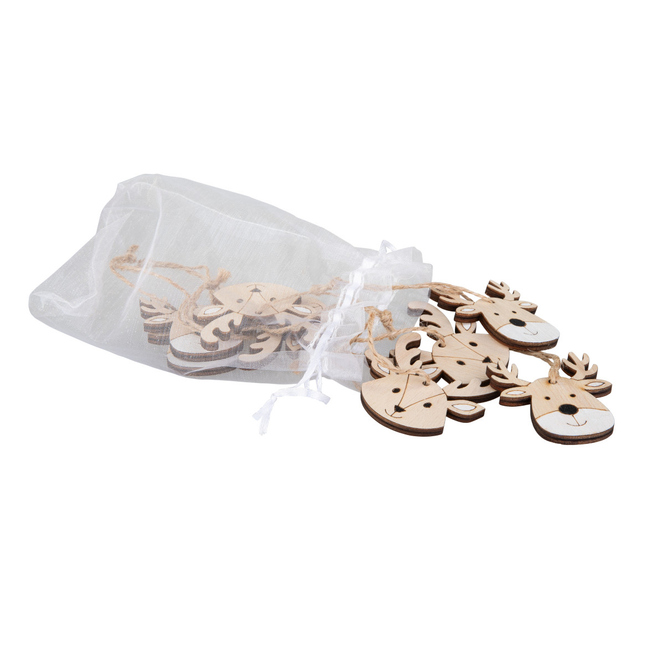 Dekohänger Rentierkopf - ca. 5-6 cm - 8 Stück