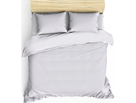 CONCEPT1 - Parure de lit housse de couette Elegant 240x220cm + 2 taies 60x60 satin blanc