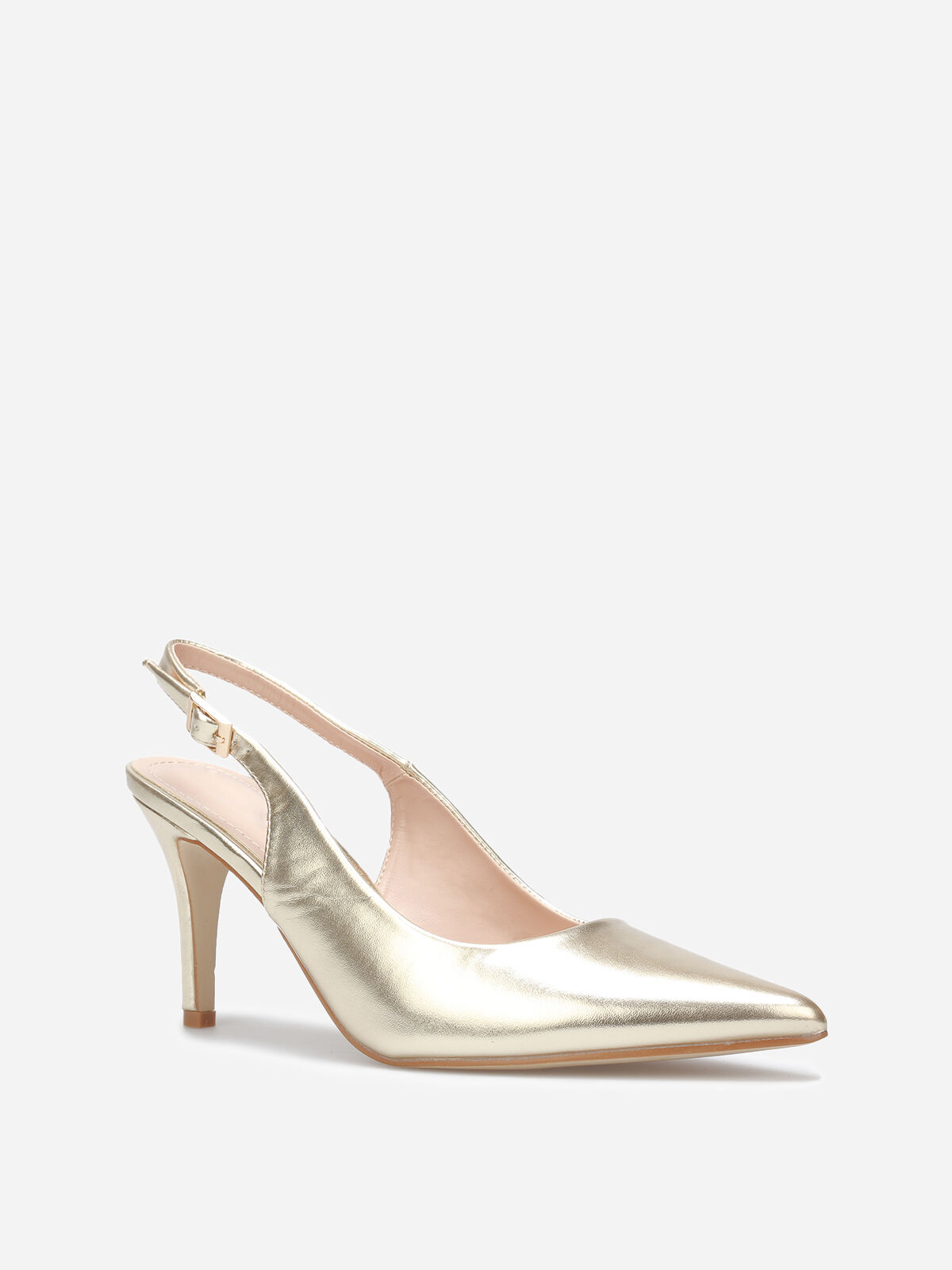 Escarpins slingback à bout pointu- Doré