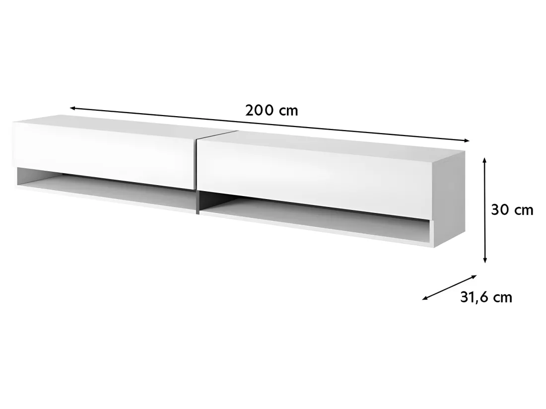 Meuble TV 200 cm - Noyer - BISIRA
