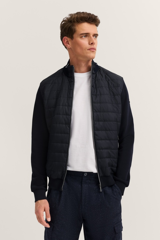 bugatti Sweatjacke »Basic Essential«, Modern Fit in Stepp-Optik