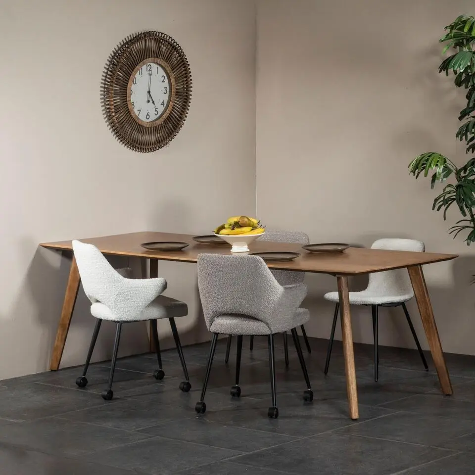 Eettafel Naturel - 240x90x76cm - Mangohout - Tafel Oslo