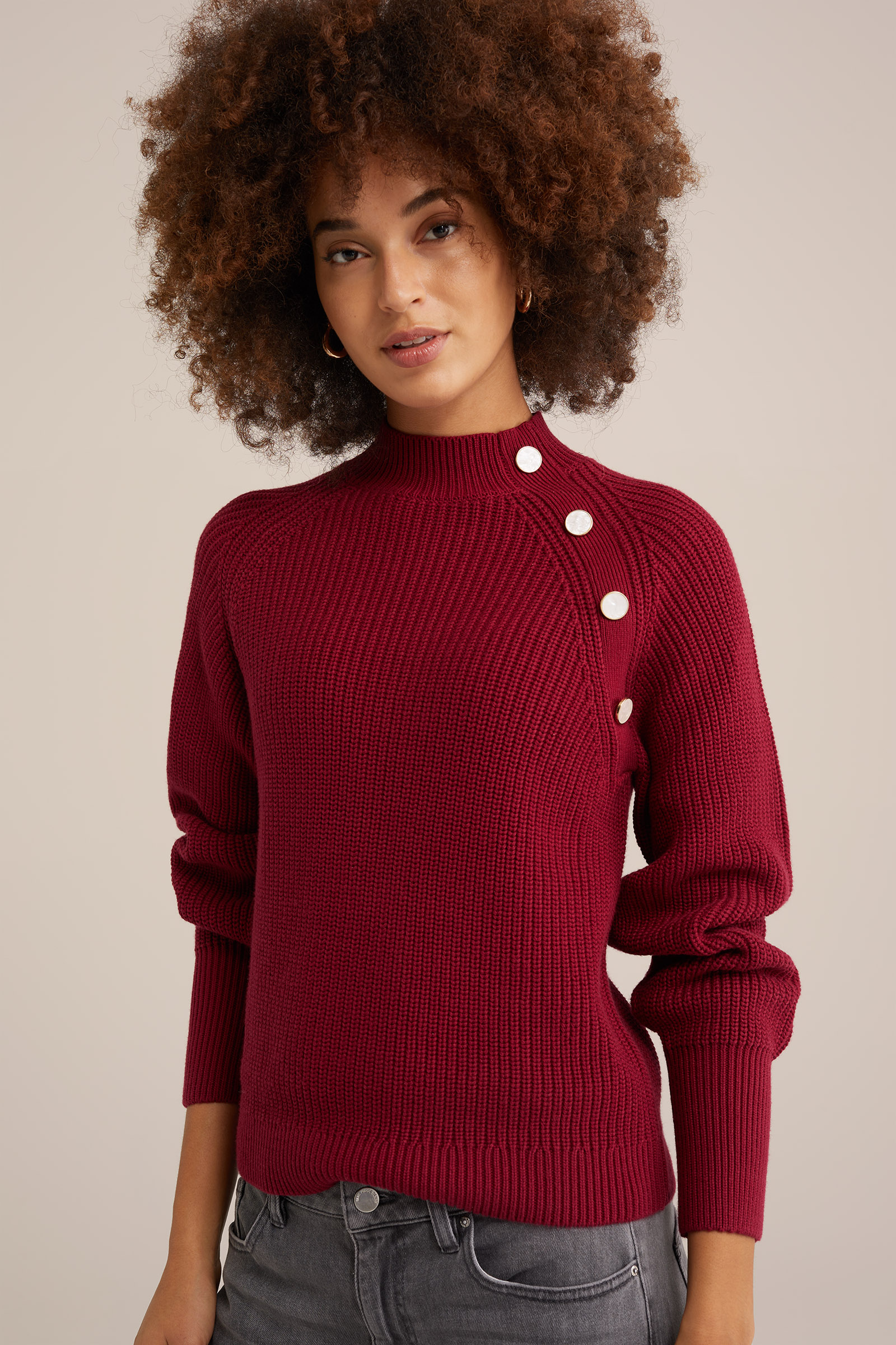 trui met structuur WE Fashion Rood