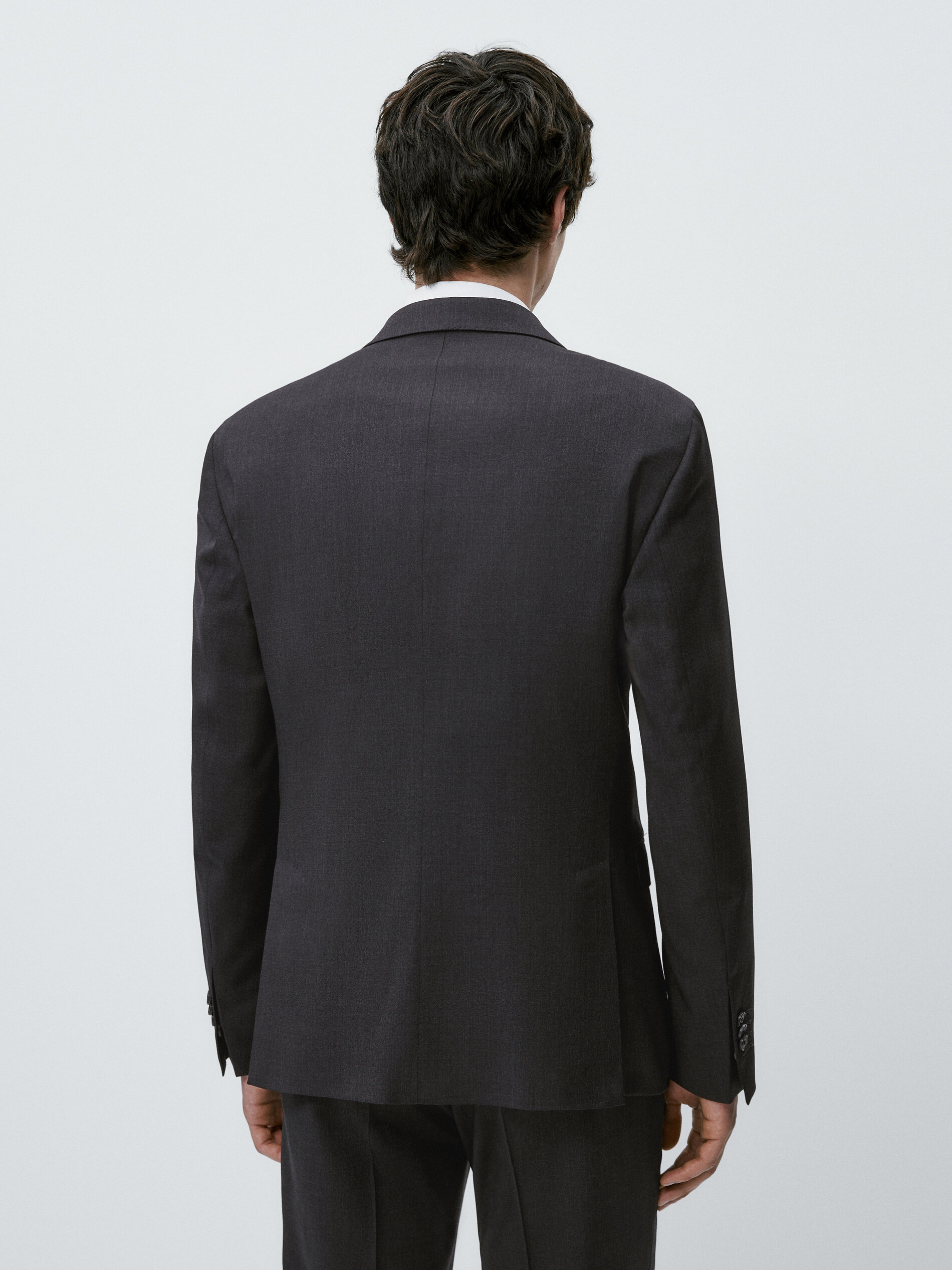 Americana traje lã meia lona gris - MARENGO