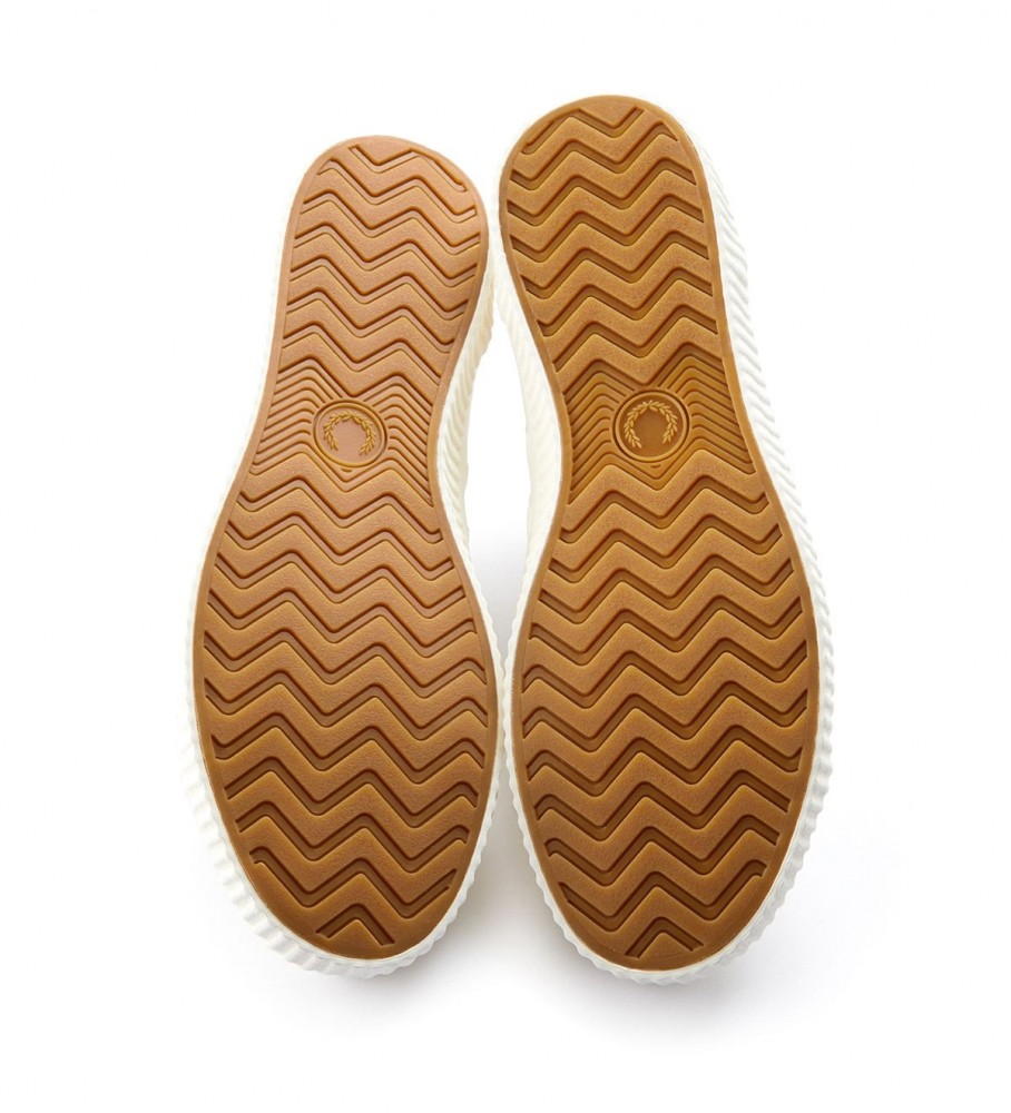 chinelos de couro branco Fred Perry Hughes