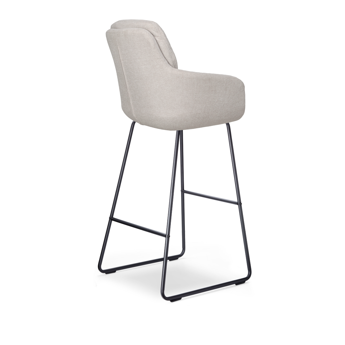 Barkruk Nino-Mia beige - zwart onderstel - 75 cm
