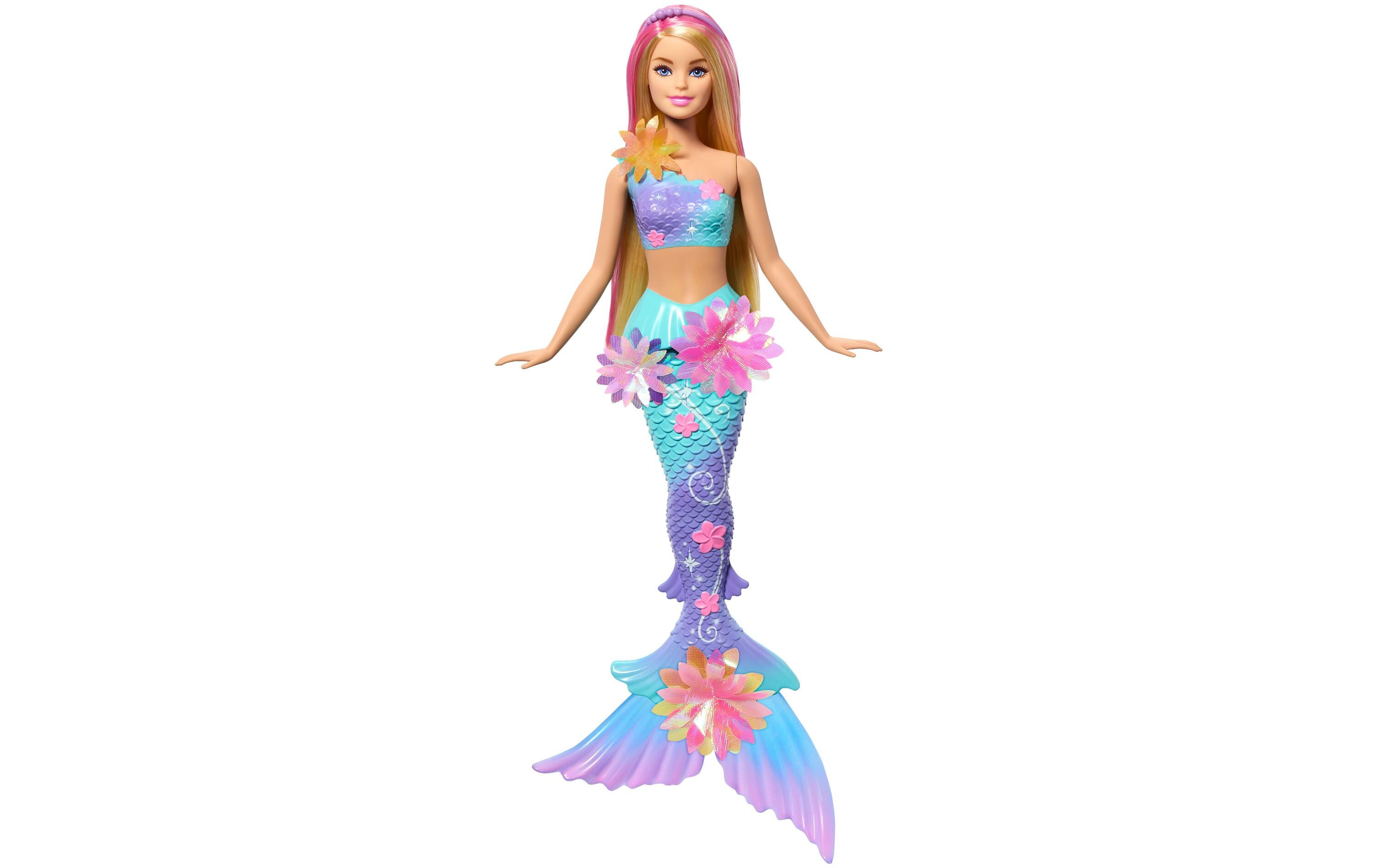 Puppe Garden Theme Feature Mermaid DreamtopiaMeerjungfrauen-Spielzeugpuppe mit magischer Überraschungsblüte und perlenbesetztem Haarreif