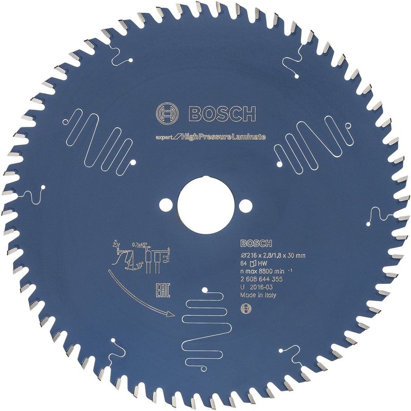 Bosch - Expert for High Pressure Laminate - Zaagblad - 216 x 30 mm - 64 Tanden