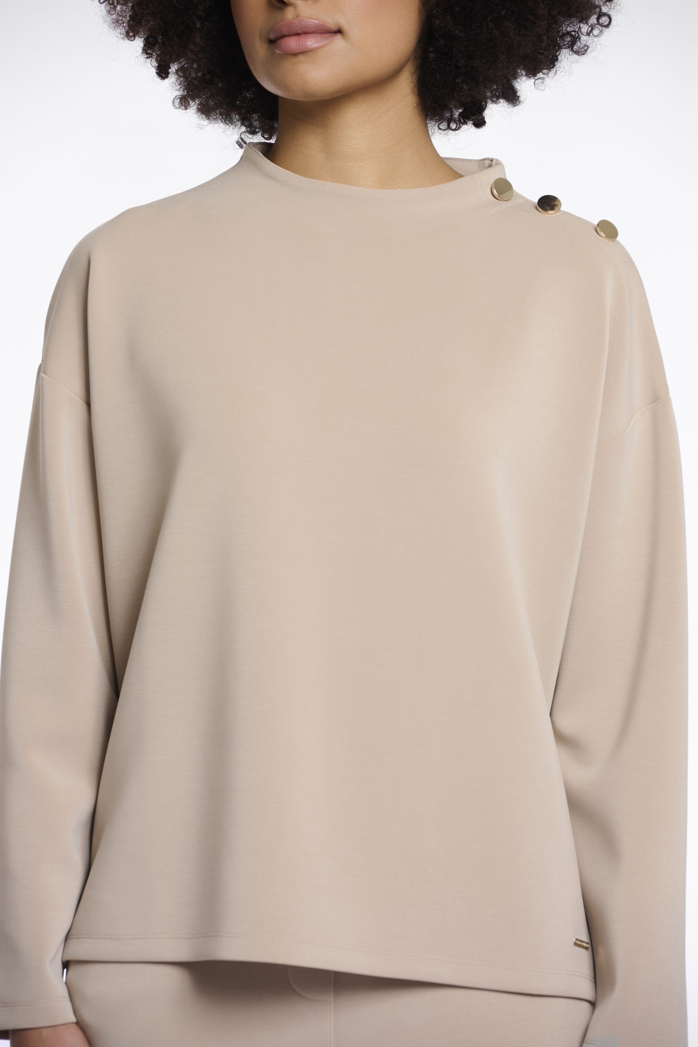 Rino & Pelle - Hanne Wide Top Long Sleeves Mock Neck - Desert