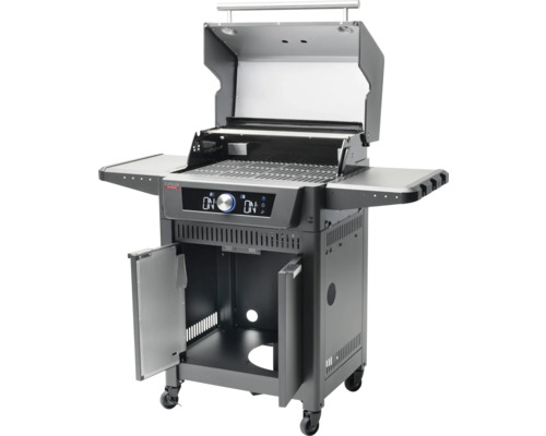 Char-Broil EVOLVE gasbarbecue, zwart metallic, inclusief 4 branders en draaiknoppen met ledverlichting.
