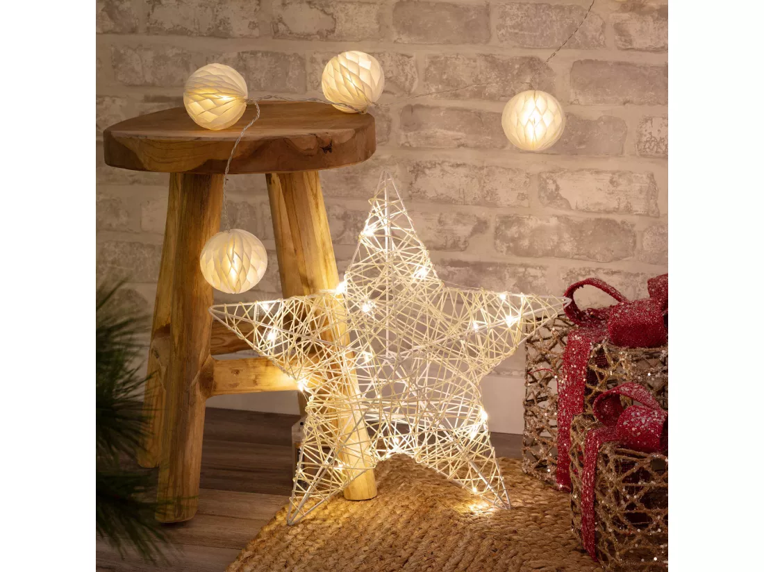 Étoile Lumineuse LED Irawo 42x42 cm Blanc Chaud 3000K