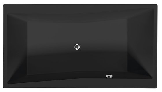 Polysan Quest ligbad 180x100x49cm zwart mat
