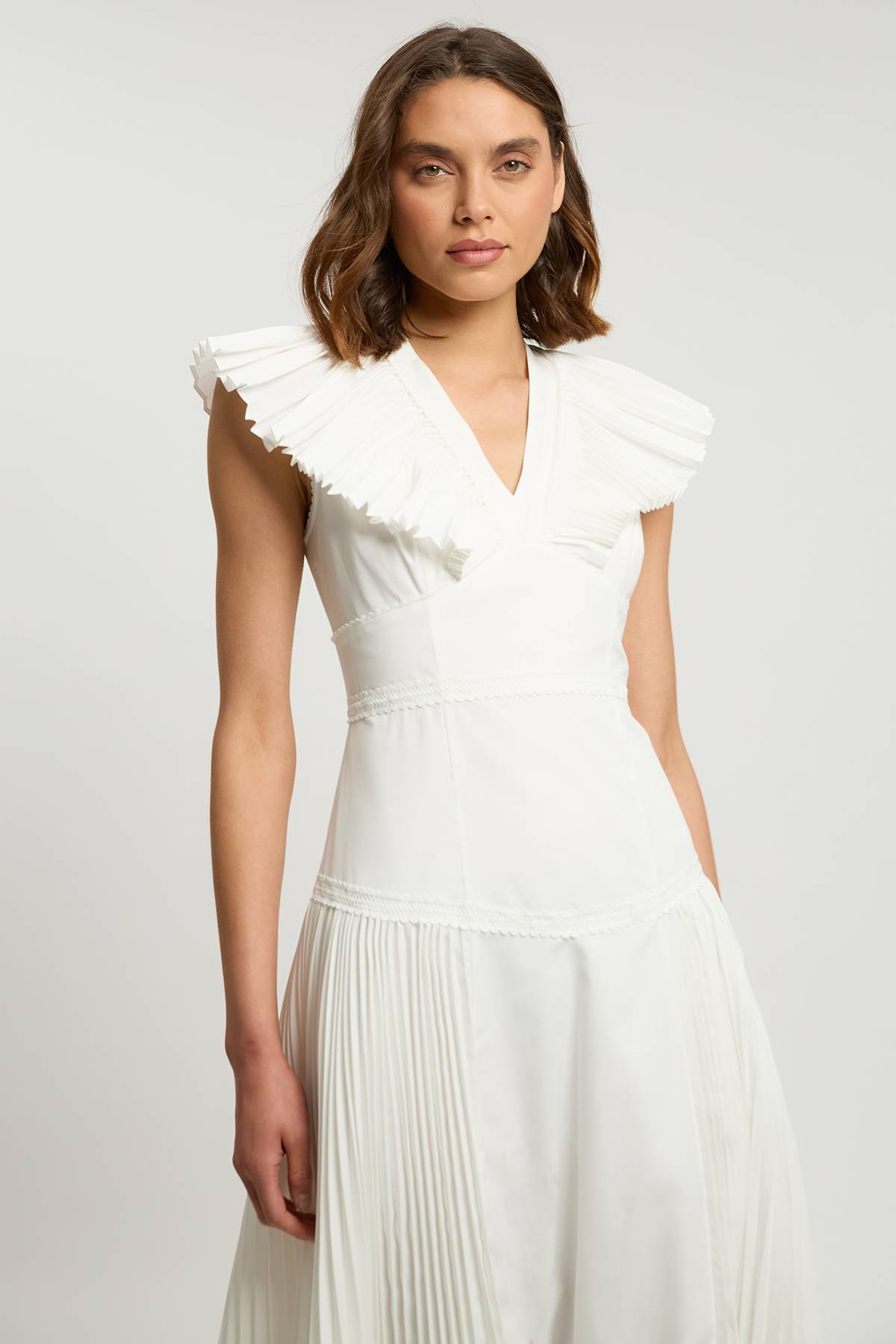 KarenMillen Robe Longue À Volants Plissés