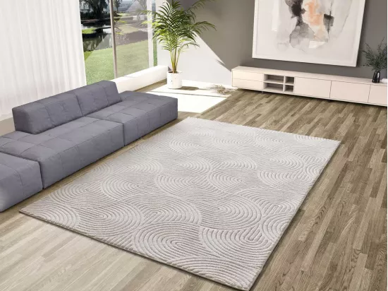 Tapis intérieur - géometrique avec relief - crème - 200 x 290 cm - ESTILO
