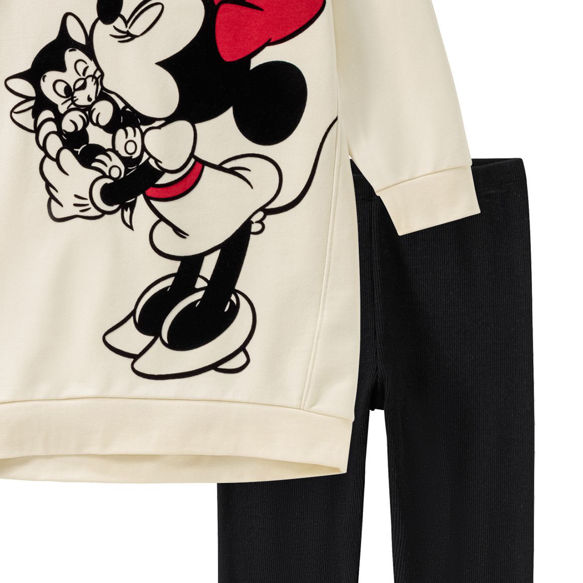 Topolino Minnie Maus Sweatshirt und Leggings im Set creme
