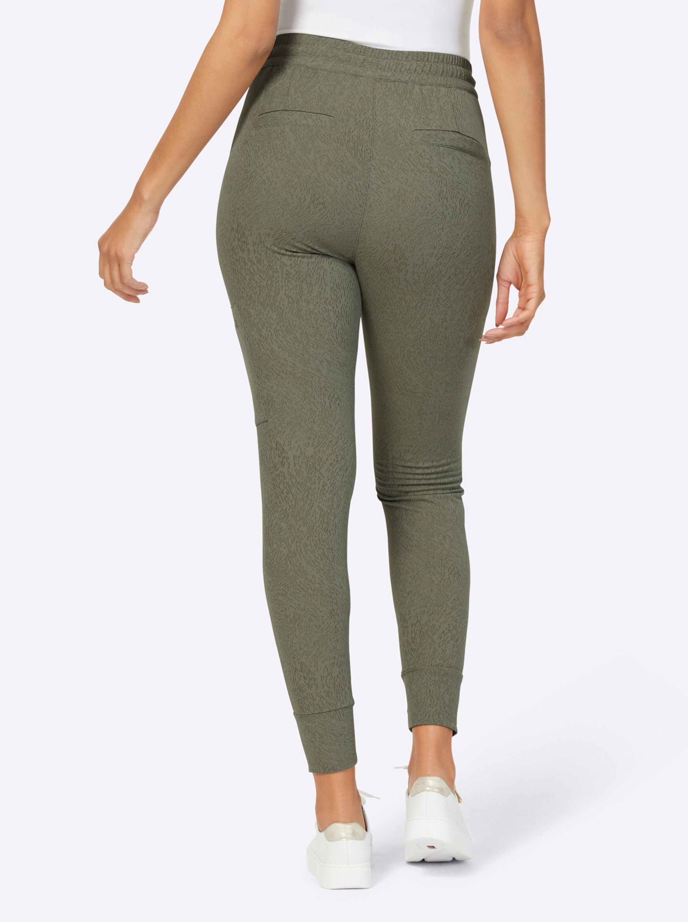 Jogg Pants in khaki-gemustert