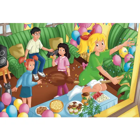 Schmidt Spiele KinderPuzzle - Geburtstagsparty, 100 Teile, mit Add-on ( 2 Haarspangen)