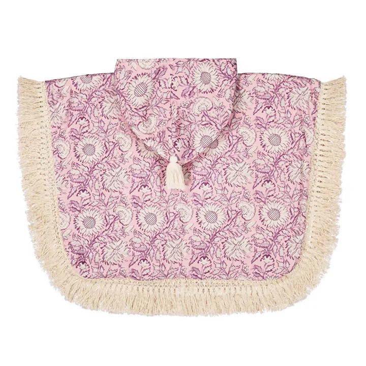 Louise Misha Poncho de bain Mael en coton bio | Rose