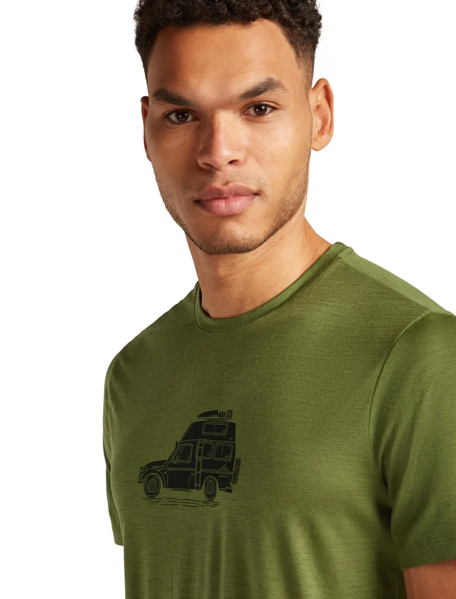 Icebreaker Men Merino 150 Tech Lite Shortsleeve Tee Cosy Camper Sphagnum