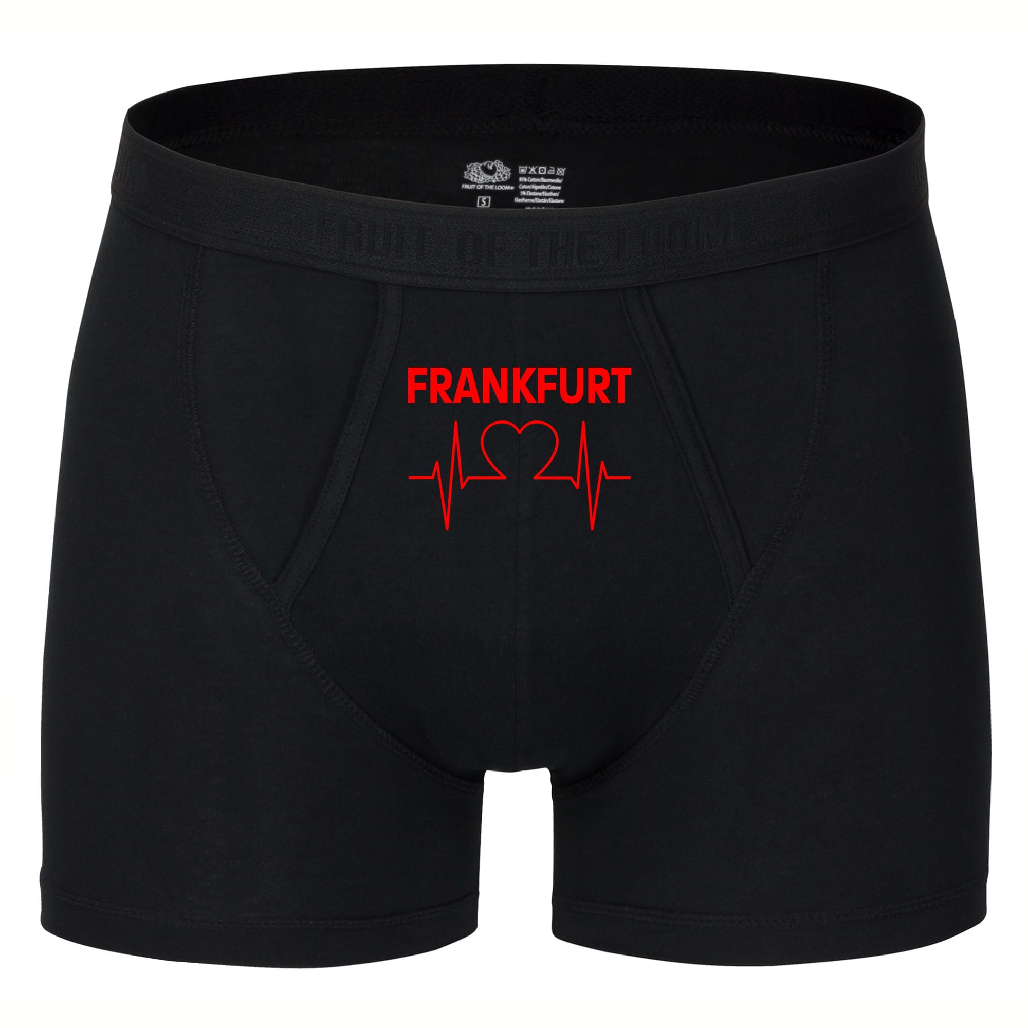 multifanshop® Herren Boxer Short - Frankfurt - Herzschlag - Druck rot