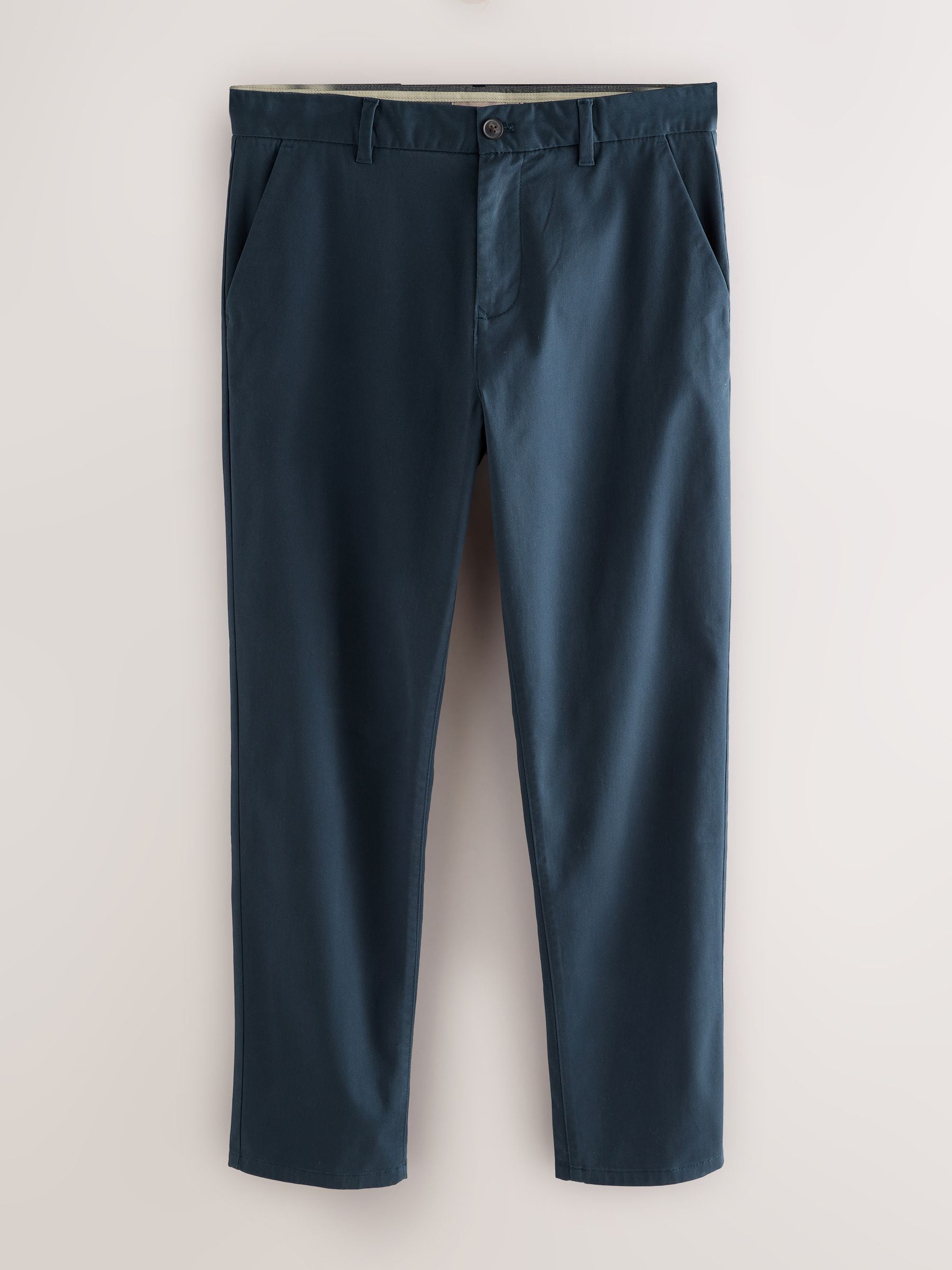 Blauw - Standaard toelopende pasvorm - Stretchy chino
