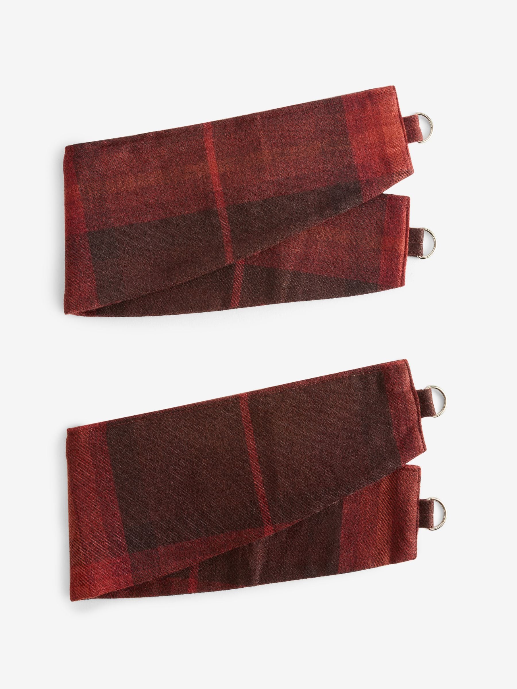 Set of 2 Brushed Check Curtain Tie Backs