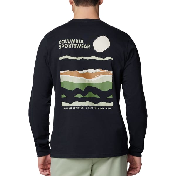 T-shirt COLUMBIA EXPLORERS CANYON LONG SLEEVE T-SHIRT BLACK/TORN SUNSCAPE