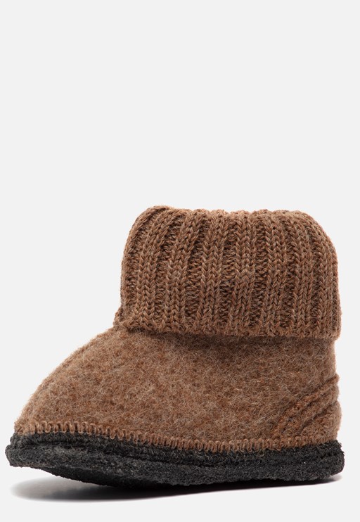Bergstein Cozy slofjes bruin Schapenwol