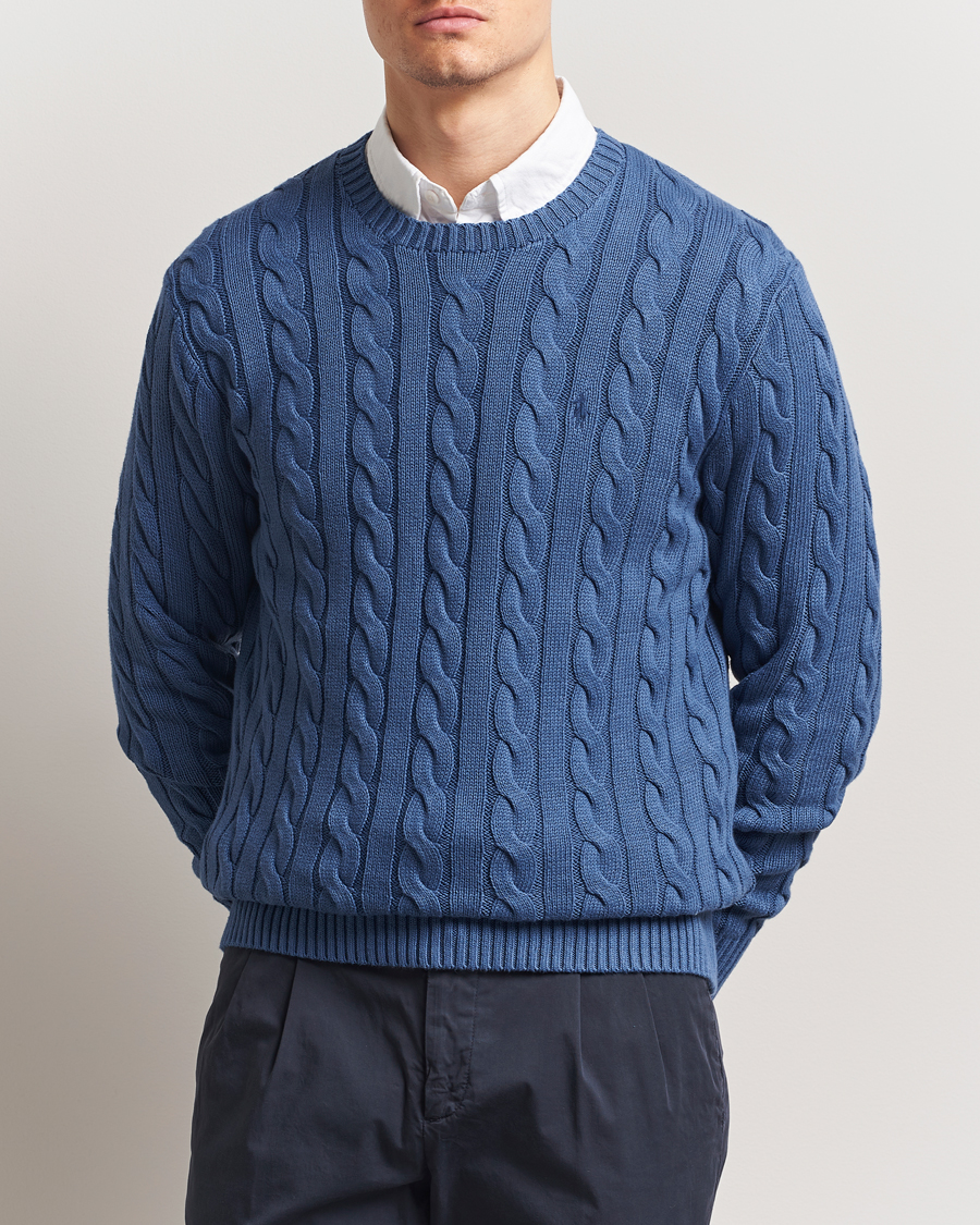 Polo Ralph Lauren Cotton Cable Pullover Bright Blue