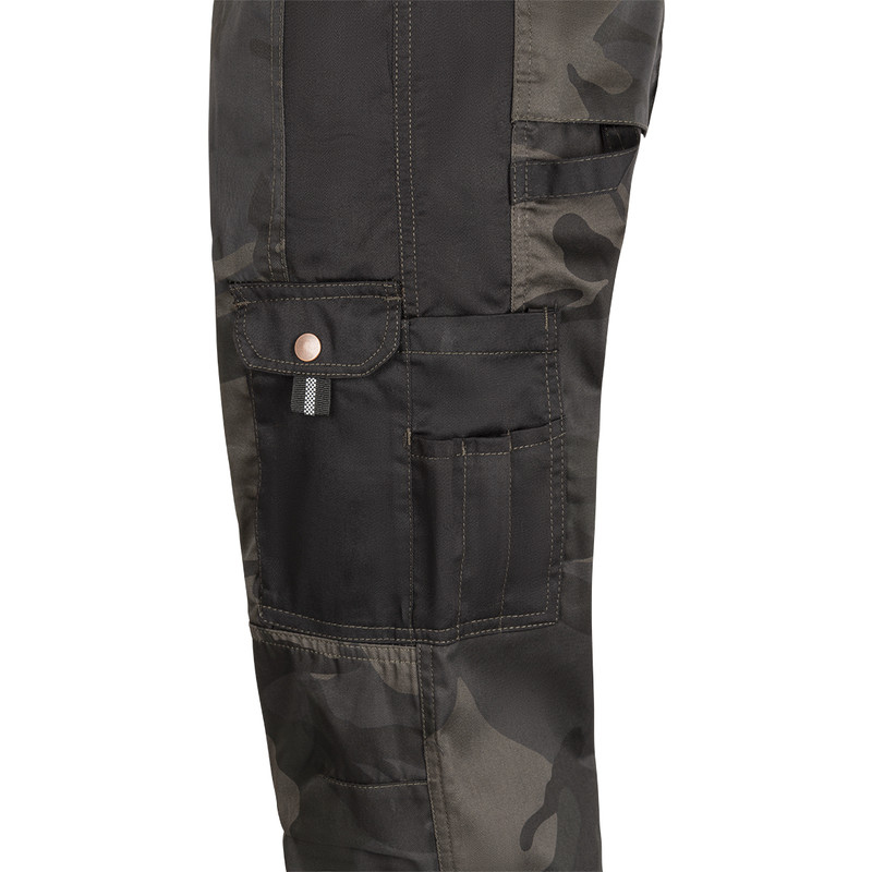 Cerva werkbroek camouflage met kniezakken L groen