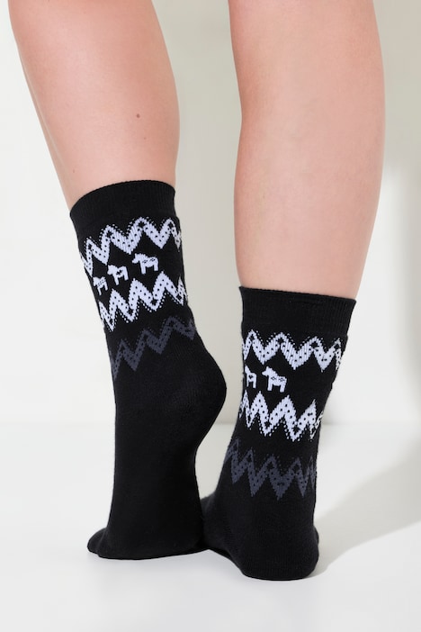 Socken, 2er-Pack, Norwegermuster, Biobaumwolle