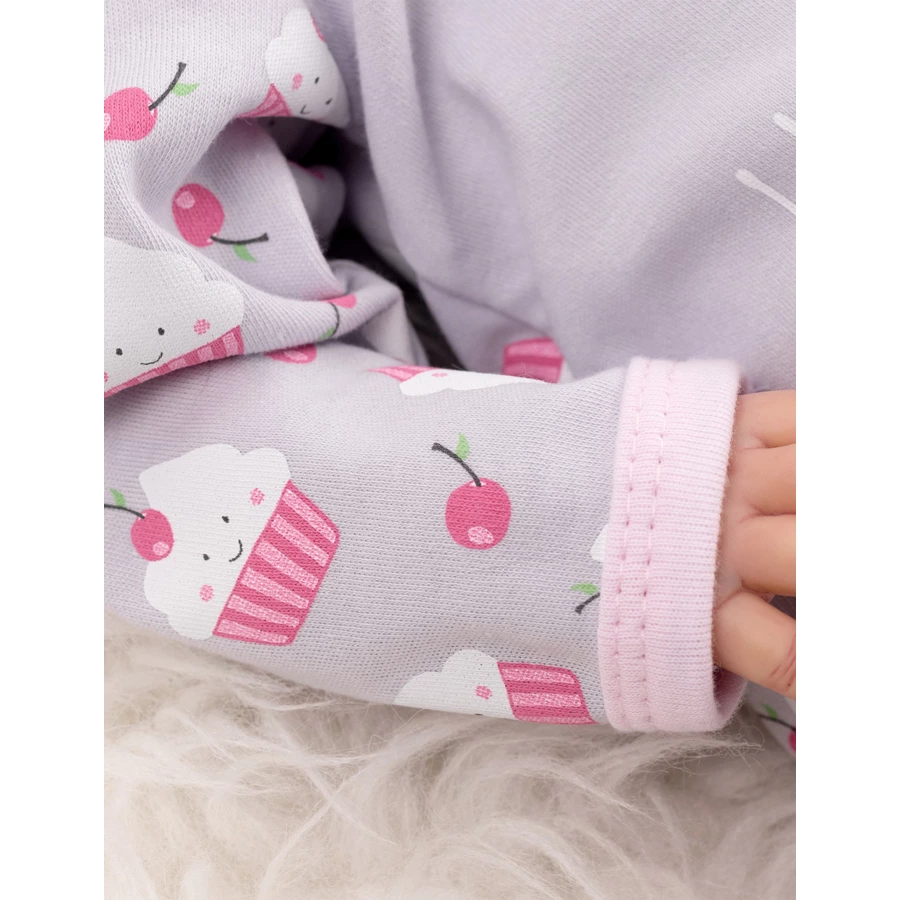 Baby Sweets Schlafanzug Little Cupcake grau rosa