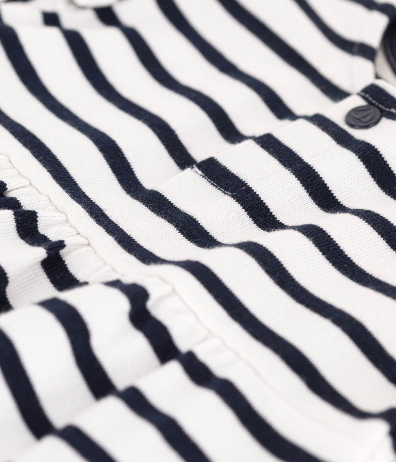 Robe manches longues bébé rayée marinière en jersey épais
