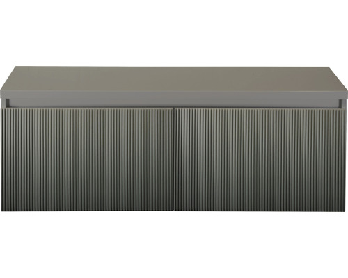 Sanox Frozen 3D wastafelmeubel, BxHxD 120 x 43 x 45 cm, petrolkleurige voorkant met werkblad