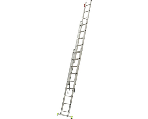 CLASSIC multifunctionele ladder, uitschuif-, trap- of schuifladder, aluminium, 3-delig, 3 x 9 sporten, werkhoogte 5,75 m