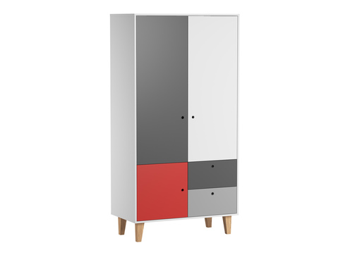 Chambre CONCEPT lit 60x120+commode+armoire Rouge - VOX